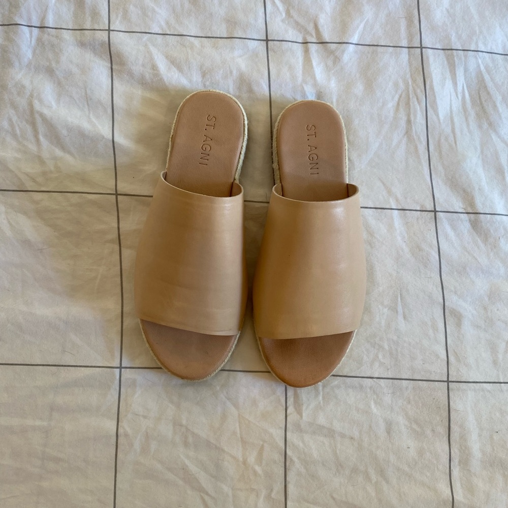 ST. AGNI Como espadrille slide sandals